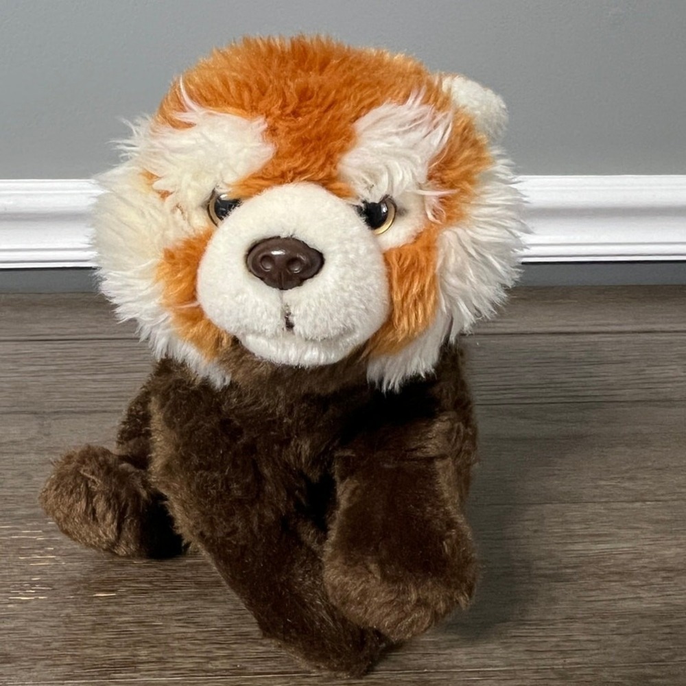 Go! Games Red Panda Plush Stuffed Animal Realistic Wildlife Toy Orange Brown 9"